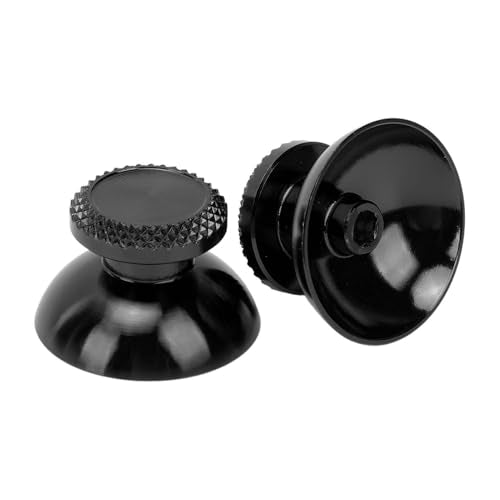 Pomya Thumbsticks for Controller, 2Pcs Metal Thumb Grip Replacement for Handheld Game Console, Aluminum Alloy Analog Thumb Sticks Accessories (Black) - color: Black