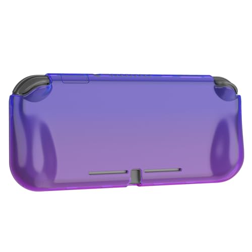 PlayVital ZealProtect Protective Case for Nintendo Switch Lite, Ergonomic Grip Hard Cover - Shock-absorbent Anti-Scratch with Screen Protector & Thumb Grip Button Caps, Gradient Translucent Bluebell - color: Gradient Translucent Bluebell