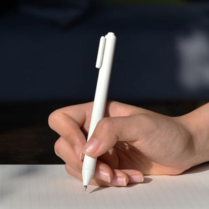 Kaco PURE White Gel Pens 0.7mm Black Ink 10 Count Quick Dry Smooth Writing - color: 0.7mm 10 PCS White