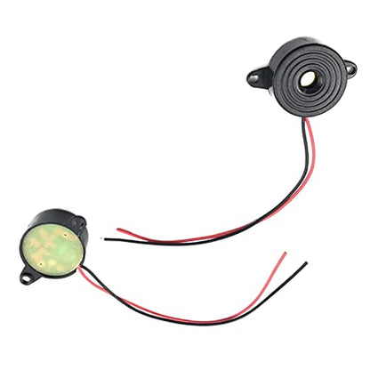 FainWan 2pcs DC 3-24V Active Piezo Buzzer with Lead Wire 2312 High Decibels Continuous Sounder Electronic Buzzer Alarm 23x12mm