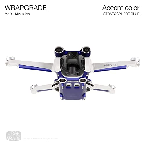 WRAPGRADE Skin Stickers Compatible with DJI Mini 3 Pro | Accent Color (Stratosphere Blue) - color: Stratosphere Blue