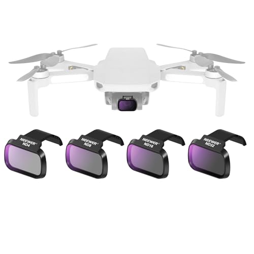 NEEWER ND Filter Set Compatible with DJI Mini 4K/2 SE/SE/2/Mavic Mini (4 Pack) ND4 + ND8 + ND16 + ND32 Snap On Multicoated HD Optical Glass Neutral Density Drone Camera Lens Filter Accessories, FL-B39 - size: Mini 4K, style: 4 Packs ND