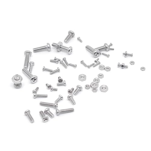 1080PCS M1-M2.5 304 SS Phillips Pan Head Tiny Machine Screws Nuts Kit - size: M1/M1.2/M1.4/M1.6/M2/M2.5