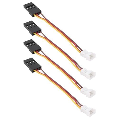 Create idea 4pcs 3pin Molex 1.25mm Male to JR Female Model Aircraft Servo Extension Cable Length 75mm 28AWG for Remote Control of Airplanes and Toy Cars