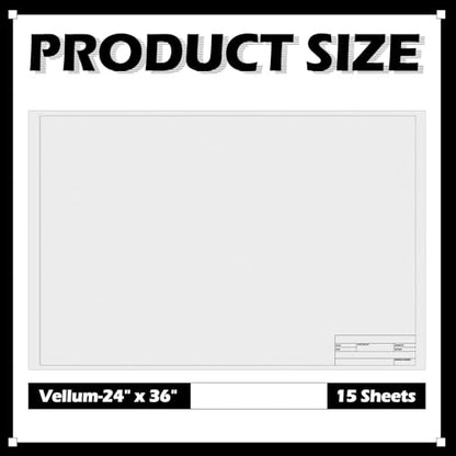 Tatuo 15 Sheets Architectural Vellum Paper, 24 x 36 Inch Drafting Paper - size: 24 x 36 Inch