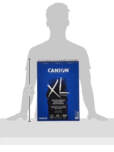 Canson Mix-Media XL Pad - A3 Pad for Acrylic, Watercolour, Pastel & Pencil - 30 Sheets - size: A3