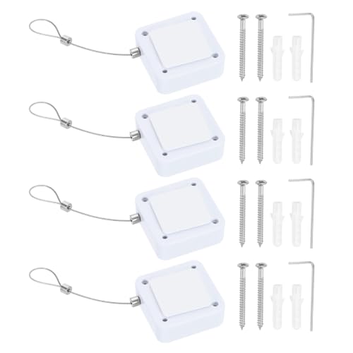 PATIKIL Retractable Remote Control Cable Tether 3.3ft /1M, White 4 Set - color: White, size: 3.3ft /1m