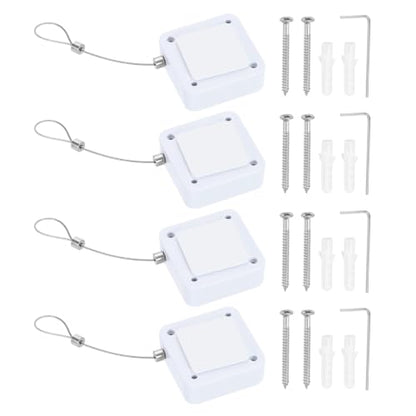 PATIKIL Retractable Remote Control Cable Tether 6.6ft /2M, White 4 Set - color: White, size: 6.6ft /2m
