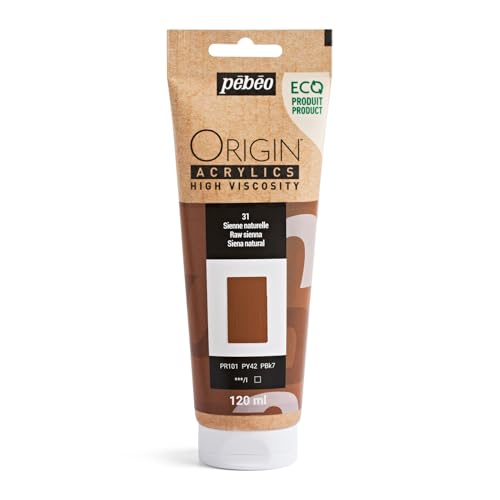 PEBEO Origin Acrylics 120ml Matte Acrylic Paint, Raw Sienna - color: Raw Sienna