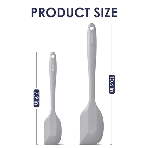 Heat Resistant 600℉ Silicone Spatula, Turner Mixing Spatulas set BPA Free Dishwasher Safe for Nonstick Cookware, Grey - color: Gray