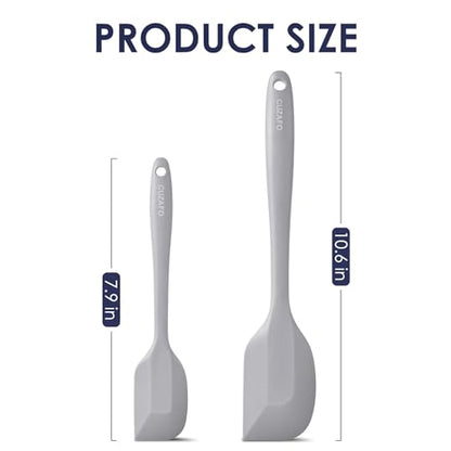 Heat Resistant 600℉ Silicone Spatula, Turner Mixing Spatulas set BPA Free Dishwasher Safe for Nonstick Cookware, Grey - color: Gray