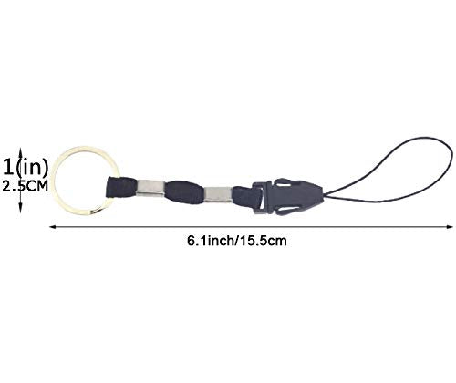 YOUOWO 10Pcs Nylon Finger Short Lanyards With Circular Ring Detachable - color: 10 Pack-black