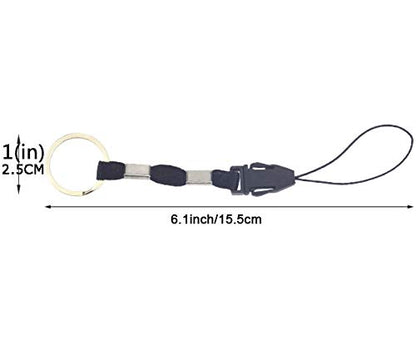 YOUOWO 10Pcs Nylon Finger Short Lanyards With Circular Ring Detachable - color: 10 Pack-black