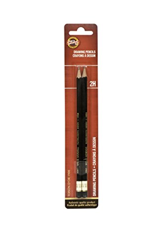Koh-I-Noor Toison d'Or Graphite Pencil, 2H Degree, 2 Pack (FA1900.2HBC) - size: 2 Count (Pack of 1), style: 2h