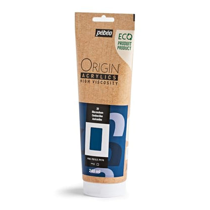 PEBEO Origin 240ml Acrylic Paint, Cerulean Blue - color: Cerulean Blue