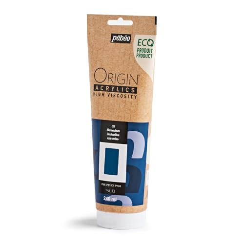 PEBEO Origin 240ml Acrylic Paint, Cerulean Blue - color: Cerulean Blue
