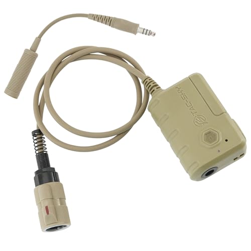 6Pin Extension Cable PTT Adapter with Conversion Cable for 7.0mm Plug Tactical Headsets,Connect to Phones for Music & Calls (Tan) - color: Tan
