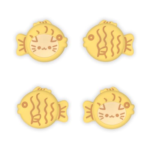 PlayVital Thumb Grips for Nintendo Switch 2 | Kawaii Silicone Joystick Caps (4-Pack) - Cute Accessories Animal Design Thumbstick Covers for Joycon 2 - Taiyaki Kitten - color: Taiyaki Kitten