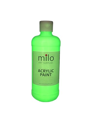 milo Glow in the Dark Acrylic Paint, Clear Phosphorescent Glow, 16oz Bottle - style: Glow in the Dark 16 oz