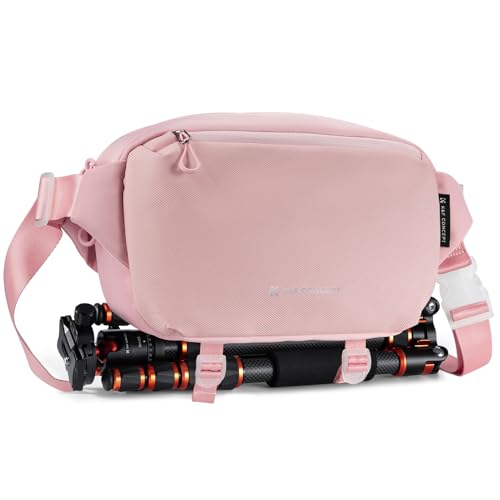 K&F CONCEPT 2 in 1 Camera Sling Bag, Everyday Shoulder Bag - color: 10 Pink Medium