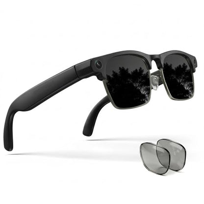 EGQINR Smart Glasses with 4K Camera & Translation - 8MP Video for Women Men