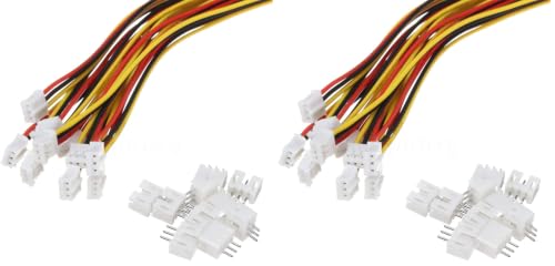 20 Sets Mini Micro Jst 2.0 Ph 3 Pin Connector Plug Male with 150mm Cable & Female by daier (Pack of 2) - size: 40 Piece Set (Pack of 2)