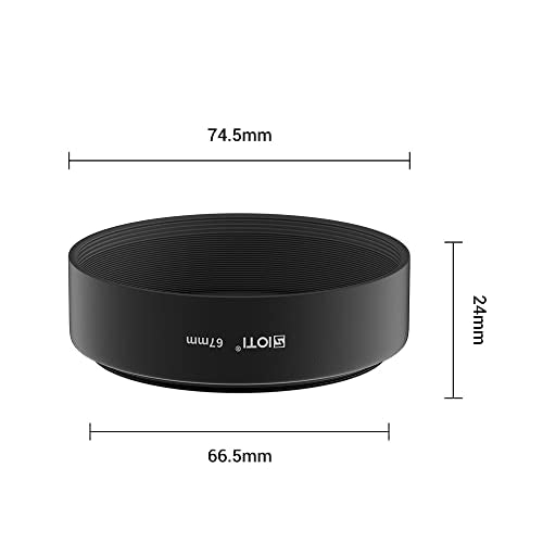 SIOTI 67mm Lens Hood, Oxidation Matte Anti Reflective Treatment, Aluminum Alloy, with 1 * 72mm Lens Cap, Compatible with Sony/Canon/Nikon/Fuji etc >50mm Camera Lens - color: Medium Telephoto-Tubular, size: 67mm