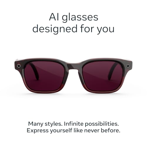 Meta Glasses, Adventurer AI Glasses - color: Merlot/Transitions Ruby Lenses, size: Standard