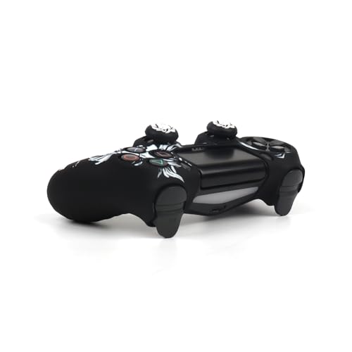 Lion Design Controller Skin Cover with 2 Thumb Grips Compatible with PS4/Playstation 4 Slim/Pro Controller - color: Lion Black White