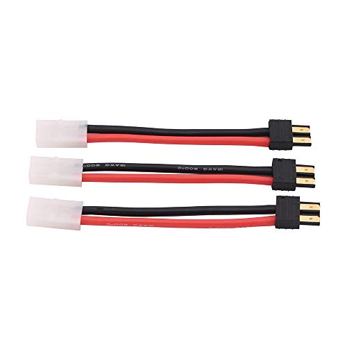 3pcs compatible with Big Tamiya Female Adapter Wire 12awg 4in for RC Lipo Battery ESC(C67-3)