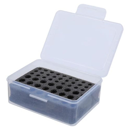 SOIMISS Battery Organizer Box for Aa AAA Batteries Transparent Dustproof Battery Storage Container with Sponge Inserts Multi-Compartment Holder Case for Remote Controls Flashlights Home Office Travel