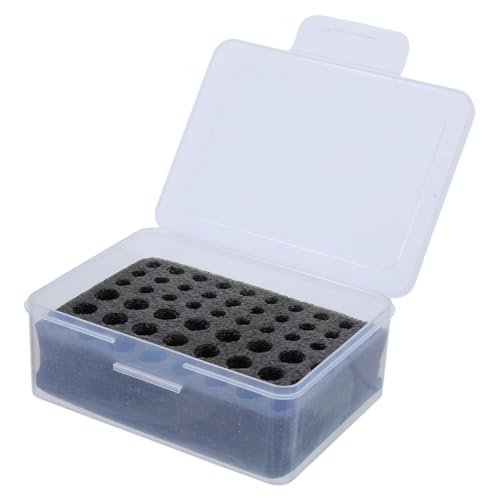 SOIMISS Battery Organizer Box for Aa AAA Batteries Transparent Dustproof Battery Storage Container with Sponge Inserts Multi-Compartment Holder Case for Remote Controls Flashlights Home Office Travel