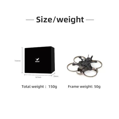 HGLRC 2inch Cinewhoop FPV Drone Frame for FPV Cinewhoop Racing Drone Quadcopters (Black)