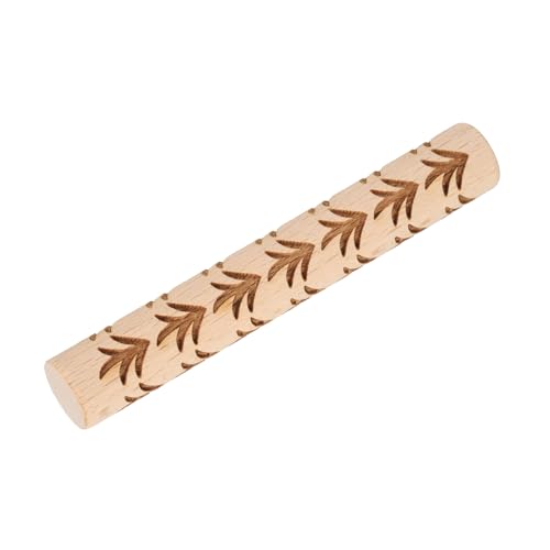HARFINGTON Wood Clay Roller 4" Grass Pattern Rolling Pins Wood Rollers Pottery Tools Wood Grain Texture Rollers for Clay Baking Dough Playdough DIY - style: Grass