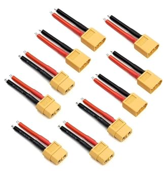 6 Pairs XT60 Plug Female and Male Connector with 5cm 14AWG Silicon Wire for RC Lipo Battery Cable Drone