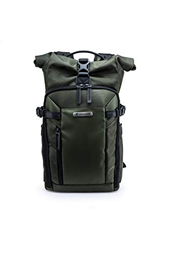 VANGUARD VEO Select 43RB Camera Backpack - Green, Roll-Top Design, Multi-Access, 10.5" Tablet Storage, Tripod Carry - color: Green, size: 43
