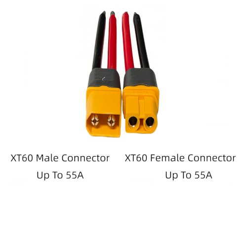 XT60 Update UH60 Connector Plug Cable Kit - 10-Piece Female and Male Assemblies with 12 AWG Silicone Cables(146mm)