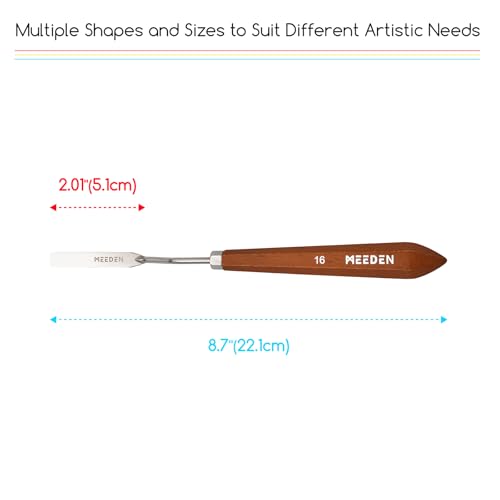 MEEDEN Artist Mixing Scraper Knife: 8.7" Flexible Stainless Steel, #16 - style: #16