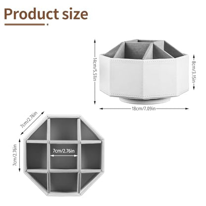 360° Spinning Remote Control Holder,Pen Caddy,Studio Art Supplies Organizer - color: White