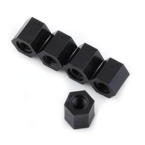 100Pcs Screws Nuts M3 Female Thread Nylon Hex Spacer Standoff Pillar Screws Nuts Assorted Kit for RC FPV Frame PCB Board Black(M3*6) - size: M3*6