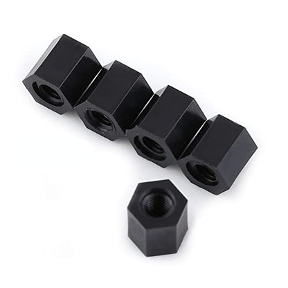 100Pcs Screws Nuts M3 Female Thread Nylon Hex Spacer Standoff Pillar Screws Nuts Assorted Kit for RC FPV Frame PCB Board Black(M3*6) - size: M3*6