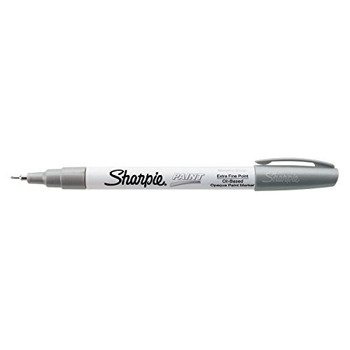 Sharpie Oil-Based Paint Marker, Extra Fine Point, Metallic Silver, 1 Count - Great for Rock Painting