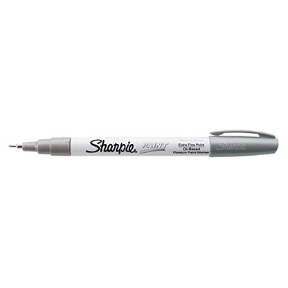 Sharpie Oil-Based Paint Marker, Extra Fine Point, Metallic Silver, 1 Count - Great for Rock Painting