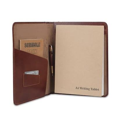 Heavy Duty Buffalo Leather Legal Pad Portfolio with Binder, Wine - color: Wine