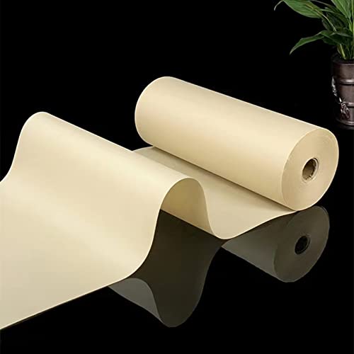 MEGREZ Roll Pack Thicken Chinese Calligraphy Paper - color: Yellow, size: 13.8 in x 328 ft