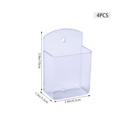 Septe 4Pcs Remote Control Holders Wall Mount, Self Adhesive TV Controller Holder, Wall Pen Holder Storage Box for Home Office (Clear) - color: Clear,4pcs