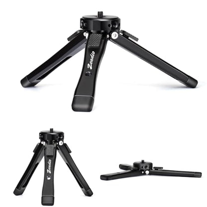 Zeadio Heavy Duty Mini Metal Tripod Stand - Universal Small Table Tripod for Camera, Gimbal, Action Cam, Camcorder, Microphone, LED Light, etc(40kg/88lb Load) - style: Basic Version