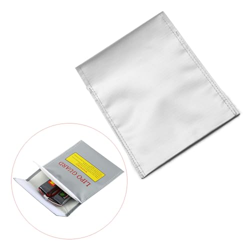 Lithium Battery Explosion-Proof Bag High Temperature Storage Protective Bag Safe Flame Retardant Multi-Functional Fireproof Bag 18 * 23cm Silver 1PCS - color: Silver