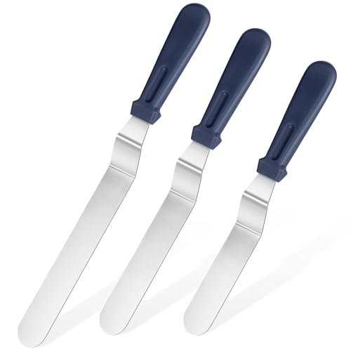 U-Taste Offset Icing Spatula Set, Cake Frosting Spreader, Midnight Blue - color: Midnight Blue (6", 8", 10")