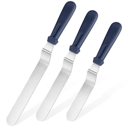U-Taste Offset Icing Spatula Set, Cake Frosting Spreader, Midnight Blue - color: Midnight Blue (6", 8", 10")